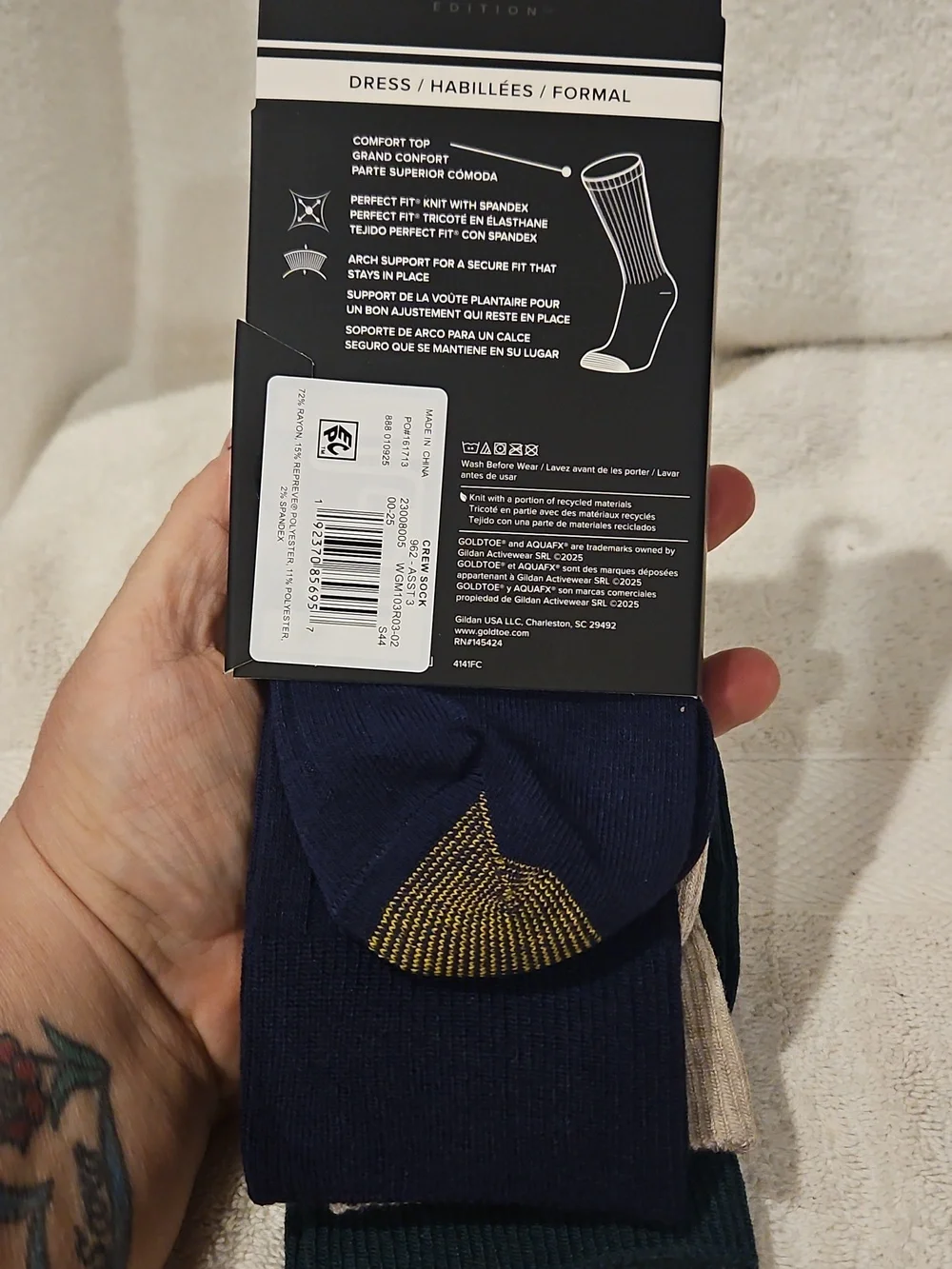GOLD TOE 3 PACK DRESS SOCKS